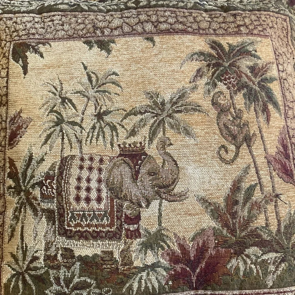 The Royal Elephant European Tapestry  Pillow. Good Condition